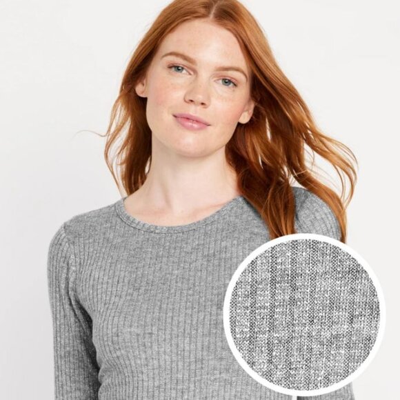 Old Navy Long-Sleeve Plush Rib-Knit T-Shirt Size Medium - Picture 1 of 3